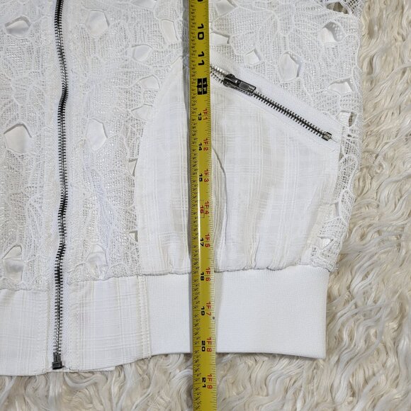 Jason Wu Lace Floral Print White Jacket - Size Small - Picture 9 of 12